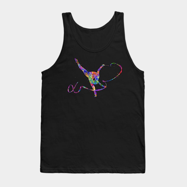 Rhythmic gymnastics dance watercolor art Tank Top by Yahya Art